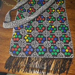 Vintage 1960's Candy Dot Fringed Hobo Purse